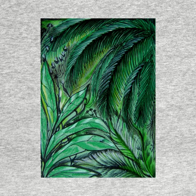 ABSTRACT EMERALD PALMS by jacquline8689